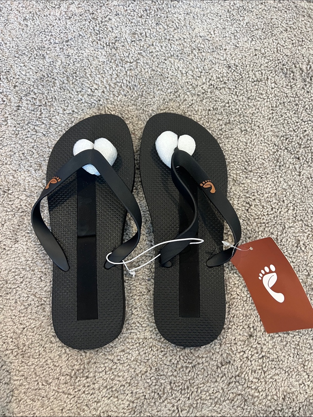 Women's Black Flip Flop Sandals - Lightweight Casual Beach Sandals